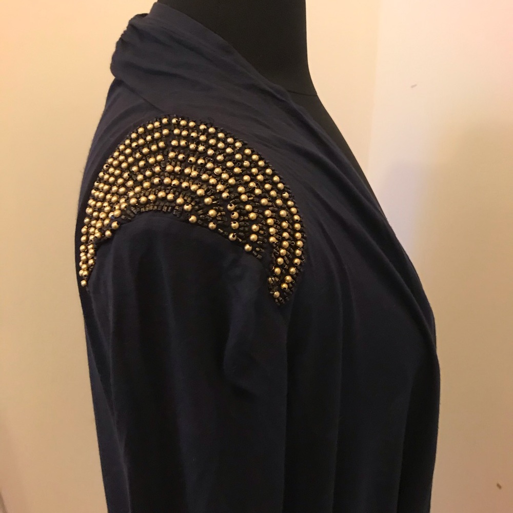 Navy cardigan with epaulet shoulders